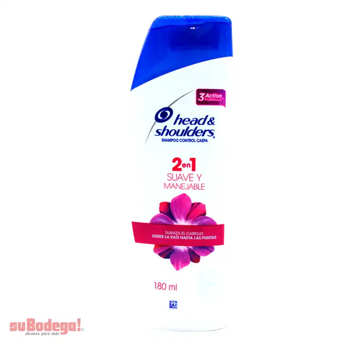 Shampoo Head & Shoulders Suave Manejable 2 En1 180 ml.