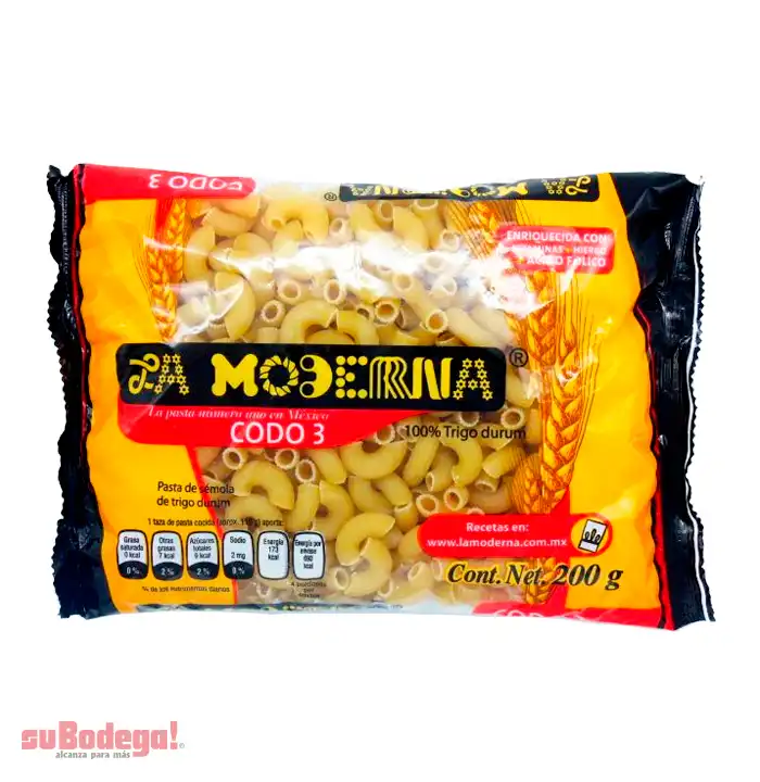 Pasta La Moderna Codo Número 3 200 gr.