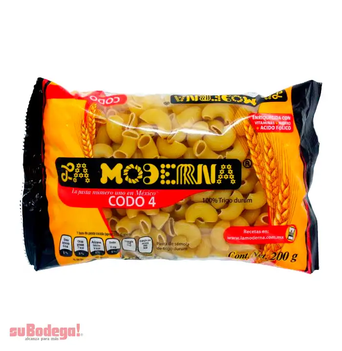 Pasta La Moderna Codo Número 4 200 gr.