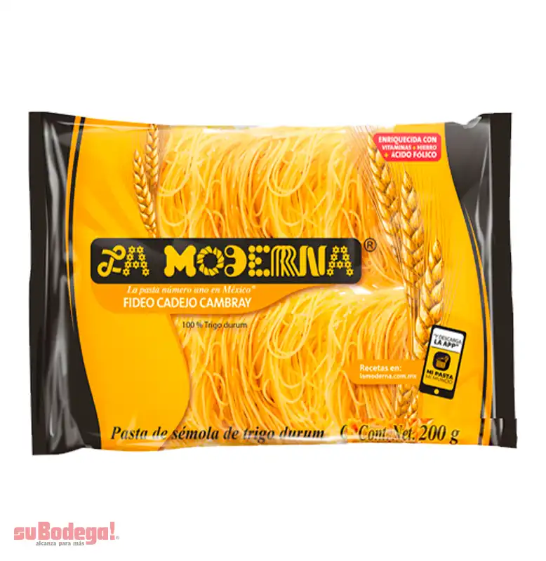 Pasta La Moderna Fideo Mediano Cadejo 200 gr.