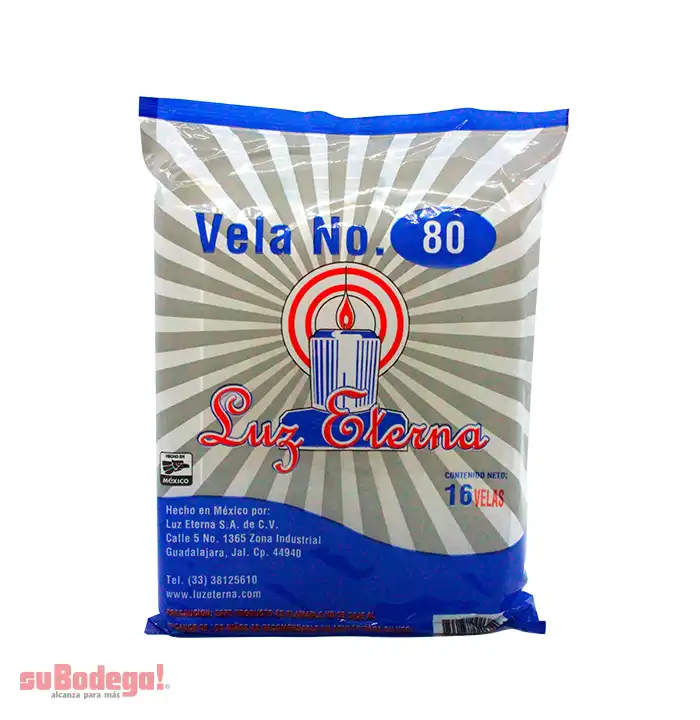 Vela Luz Eterna Número 80 16 pz.