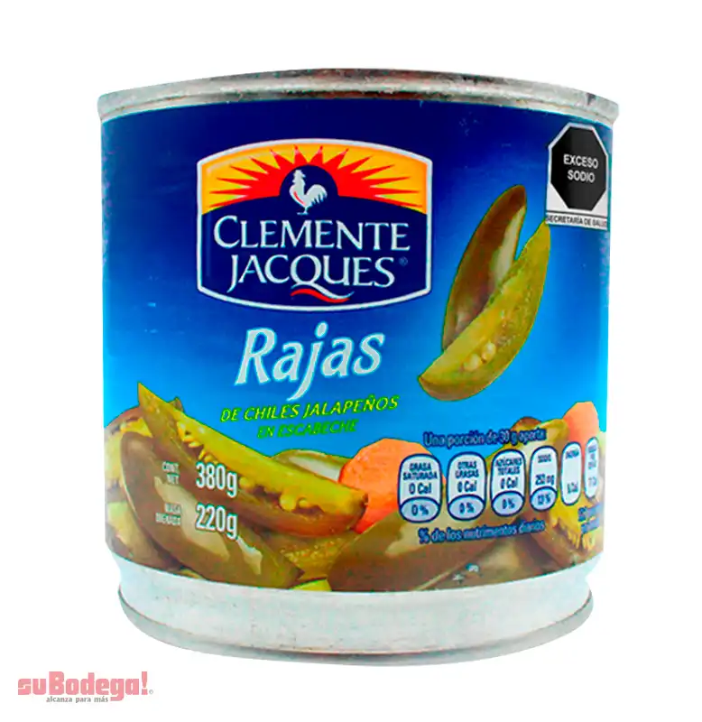 Chiles Jalapeños Rajas Clemente Jacques 380 gr.