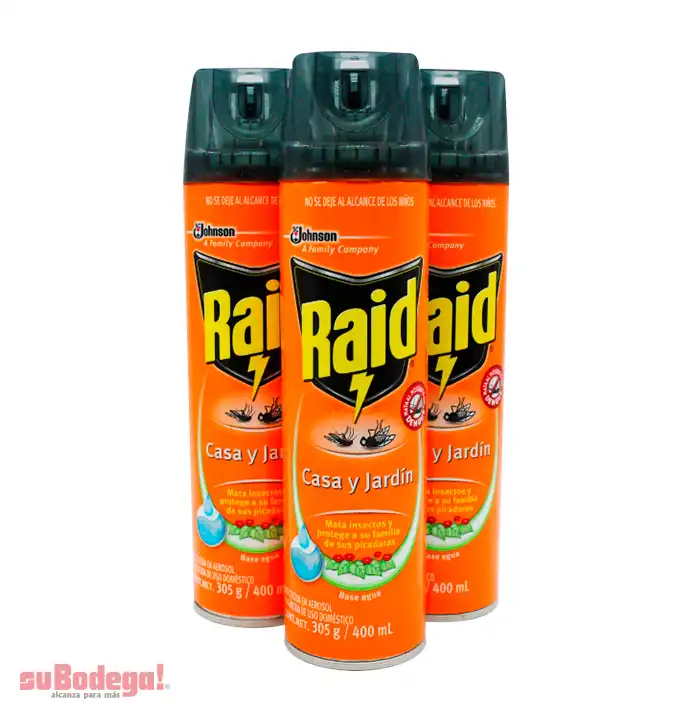 Insecticida Raid Casa y Jardín Aerosol 400 ml.