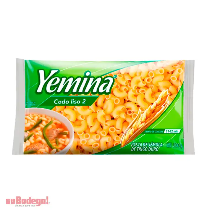 Pasta Yemina Codo Liso Número 2 200 gr.