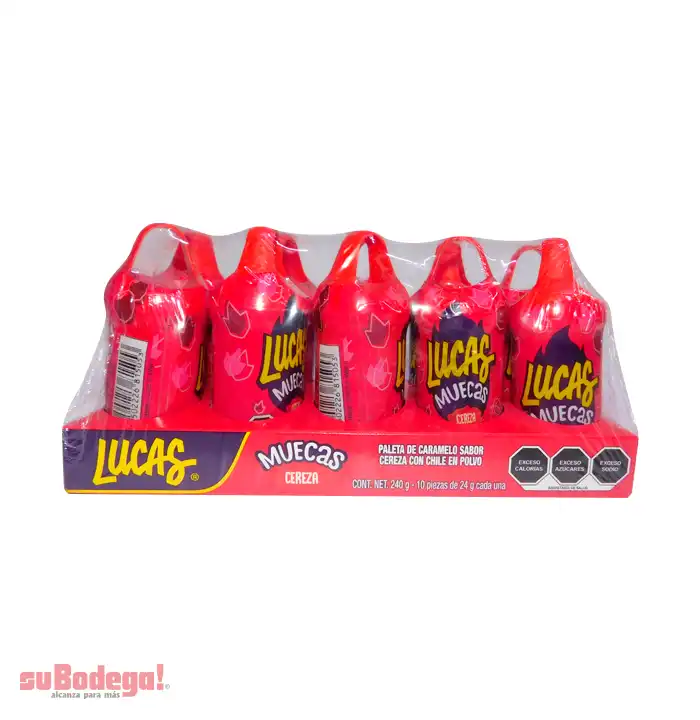 Dulce Lucas Muecas Cereza 10 pz.