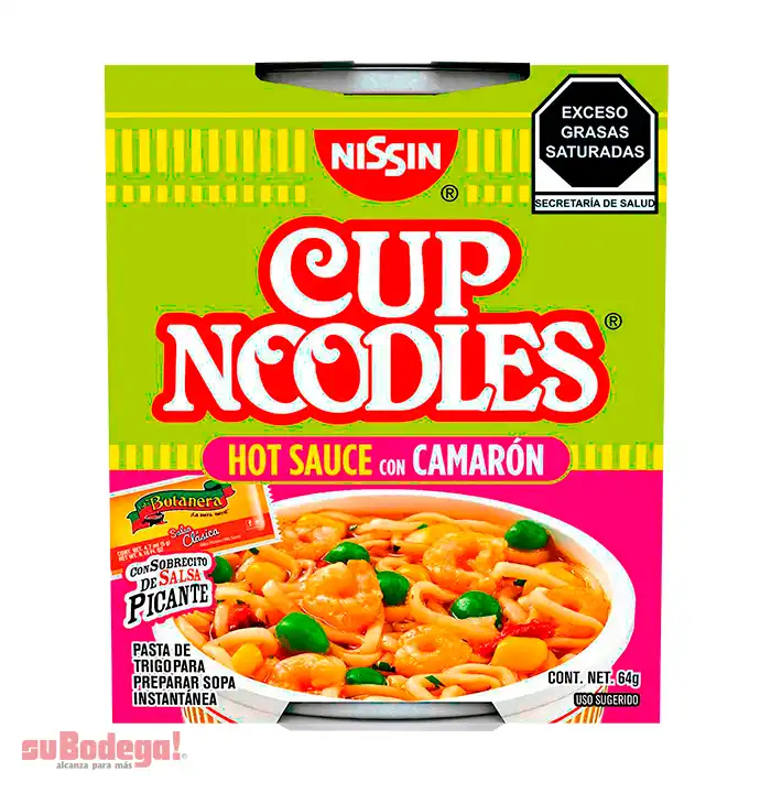 Sopa Nissin Hot Sauce Camarón 64 gr.