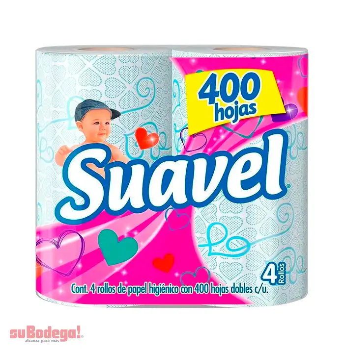 Papel Higiénico Suavel 400 H.D. 4 Rollos