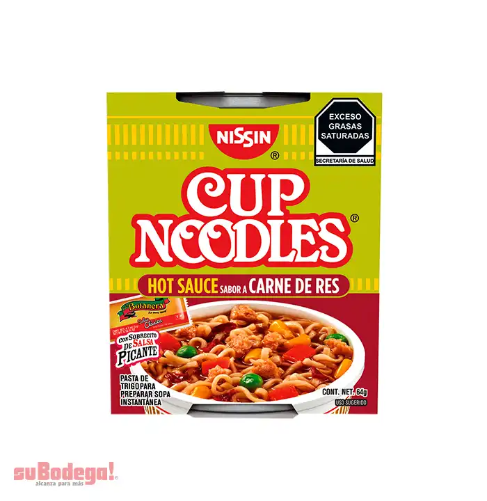 Sopa Nissin Hot Sauce Carne de Res 64 gr.