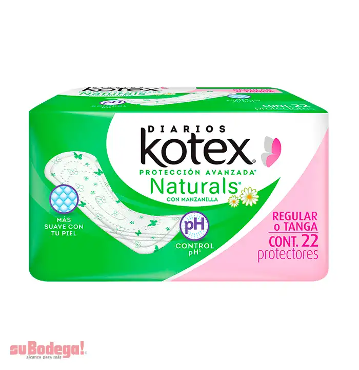 Toalla Panty Protector Kotex Manzanilla Regular 22 pz.