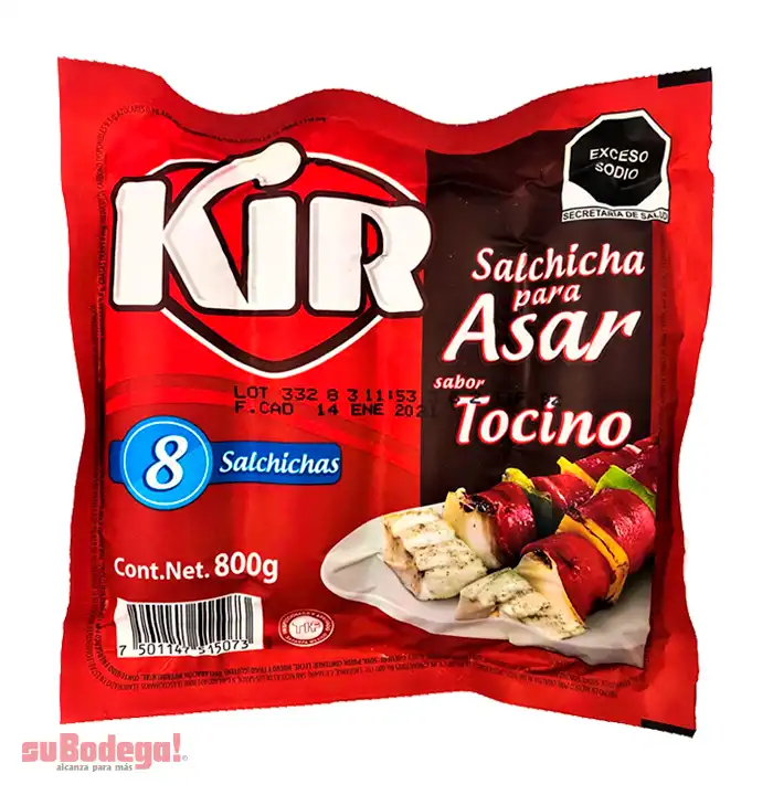 Salchicha para Asar Kir con Tocino 800 gr.