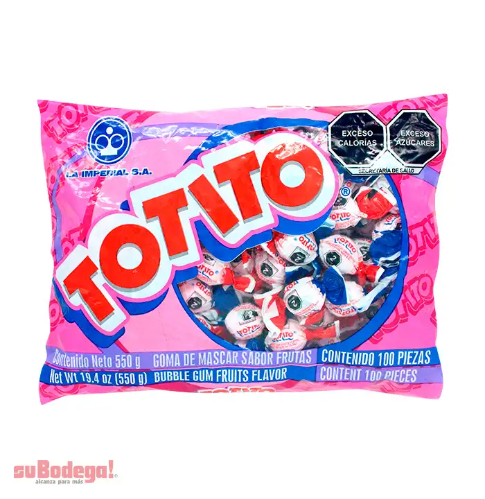 Chicle Totito Frutas 100 pz.