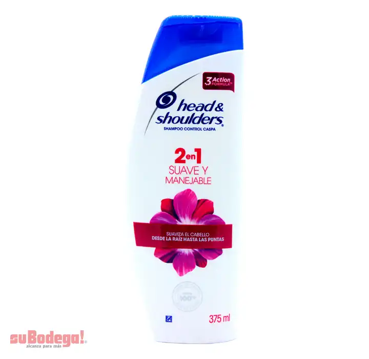 Shampoo Head & Shoulders Suave Manejable 2 en 1 375 ml.