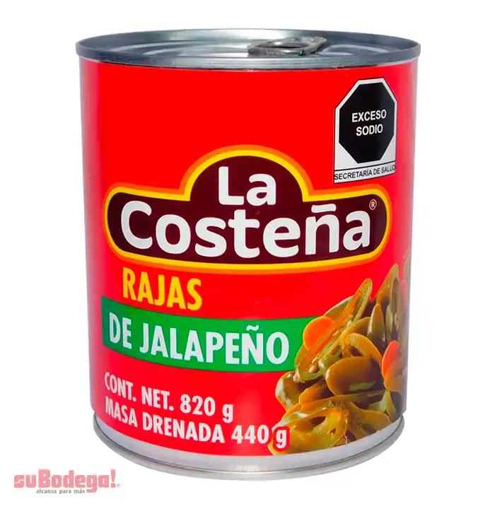 Chiles Jalapeños Rajas La Costeña 820 gr.