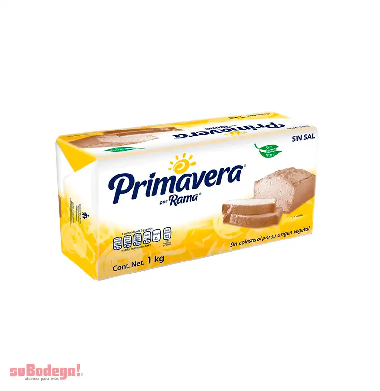 Margarina Primavera sin Sal Barra 1 kg.