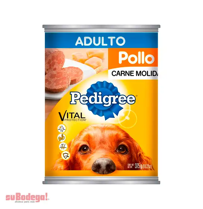 Alimento Pedigree Adulto Carne Molida de Pollo 375 gr.