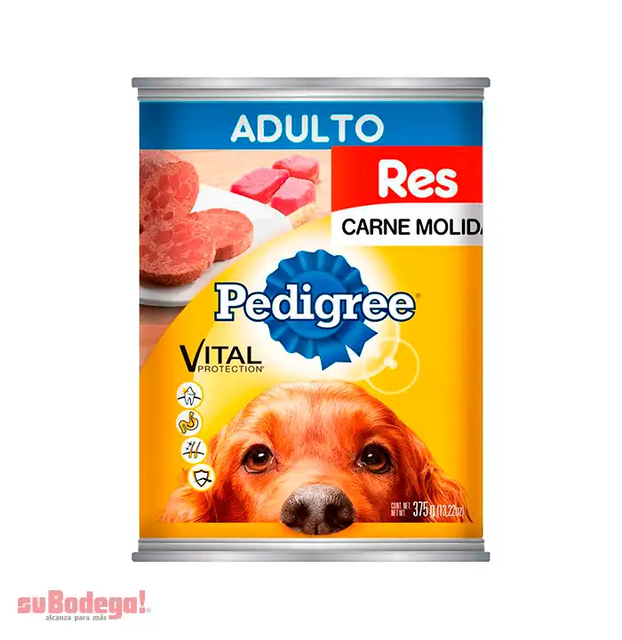 Alimento Pedigree Adulto Carne Molida de Res 375 gr.