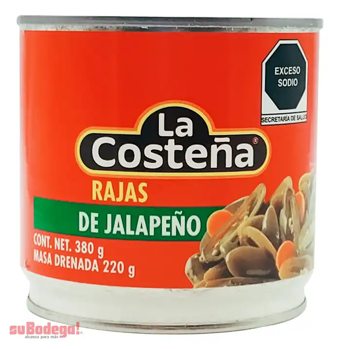 Chiles Jalapeños Rajas La Costeña 380 gr.