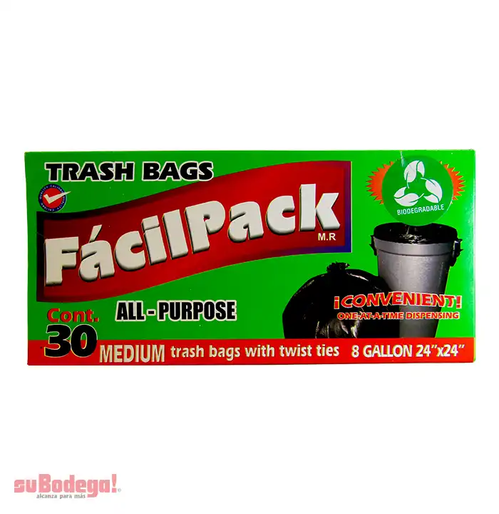 Bolsa para Basura Fácil Pack Mediana 30 pz.