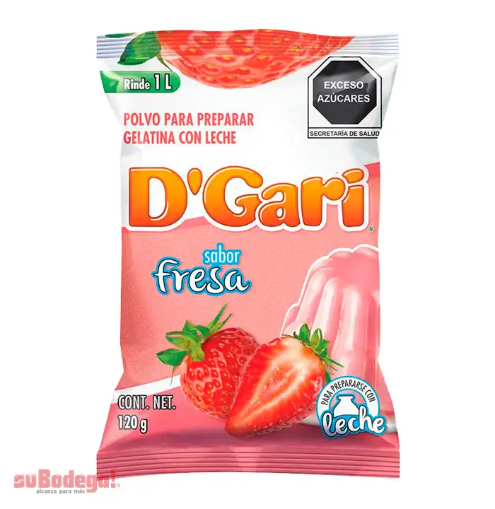 Gelatina D Gari Fresa Leche 120 gr.