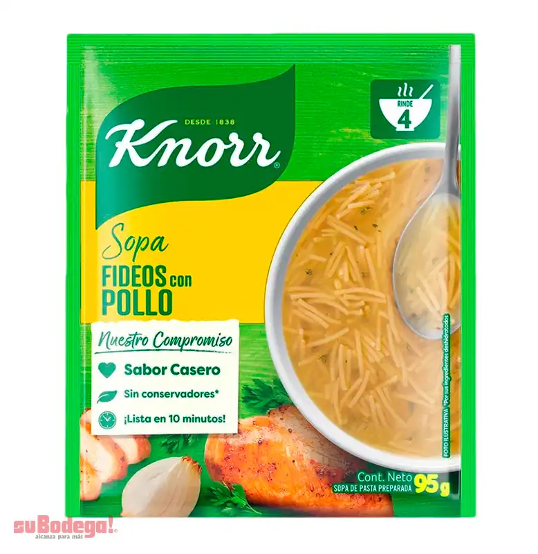 Sopa Knorr Fideo con Pollo 95 gr.