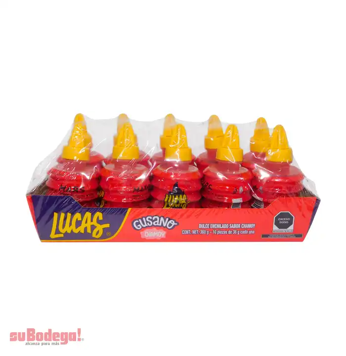 Dulce Lucas Gusano Chamoy 10 pz.