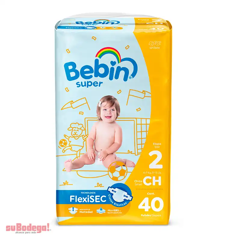 Pañal Bebín Súper Chico 40 pz.