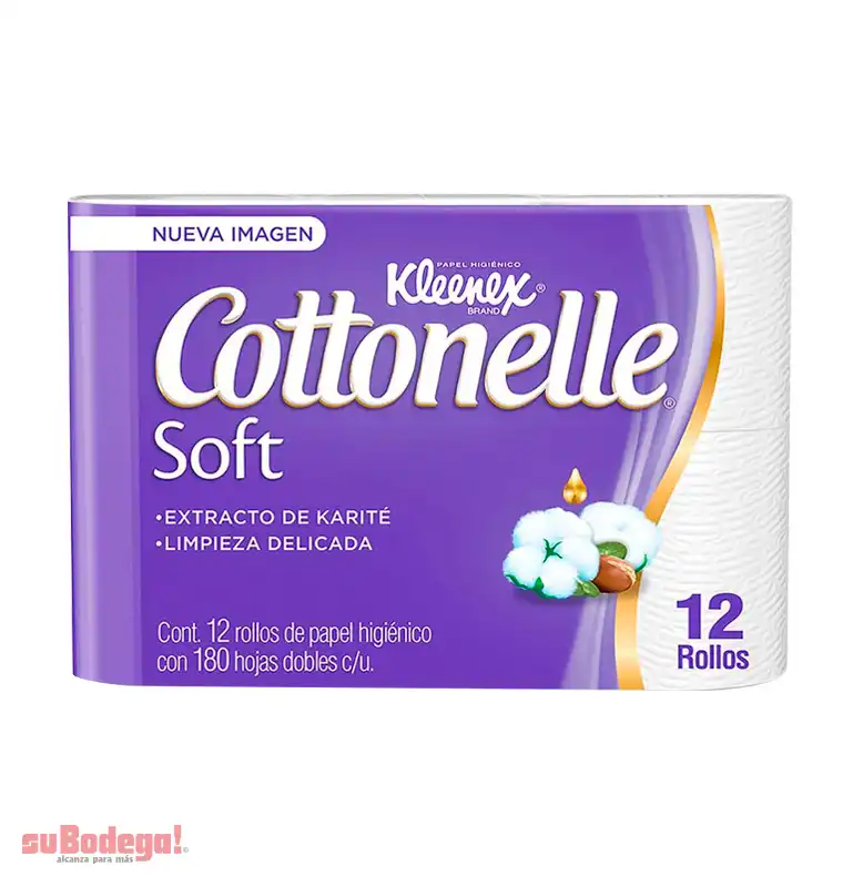 Papel Higiénico Kleenex Cottonelle Línea Dorada 192 H. 12 Rollos