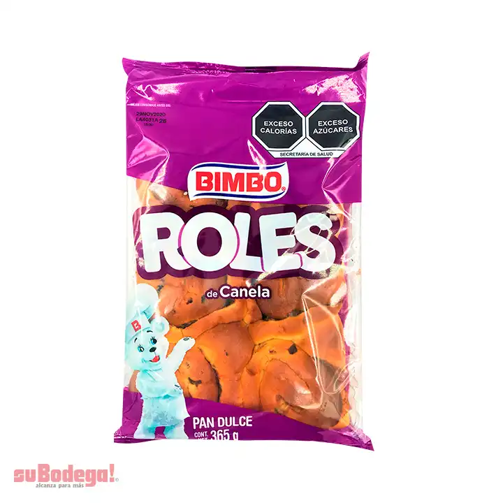 Roles de Canela Bimbo con Pasas 365 gr.