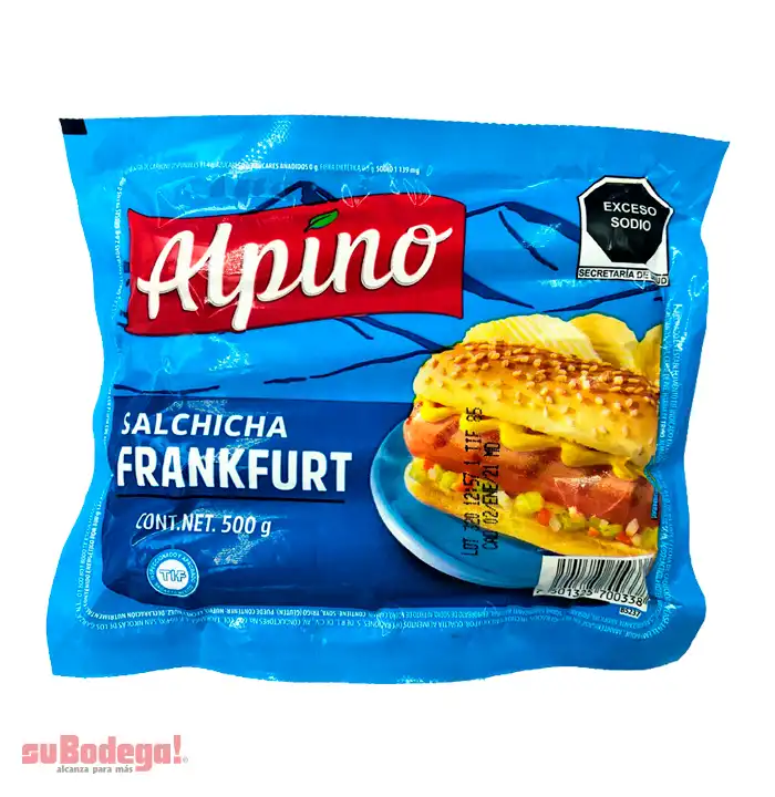 Salchicha de Pavo Frankfurt Alpino 500 gr.