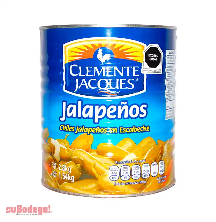Chiles Jalapeños Enteros Clemente Jacques 2.800 Gr