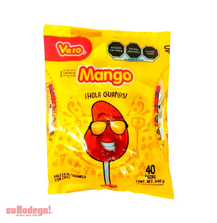 Paleta Vero Mango con Chile 40 pz.