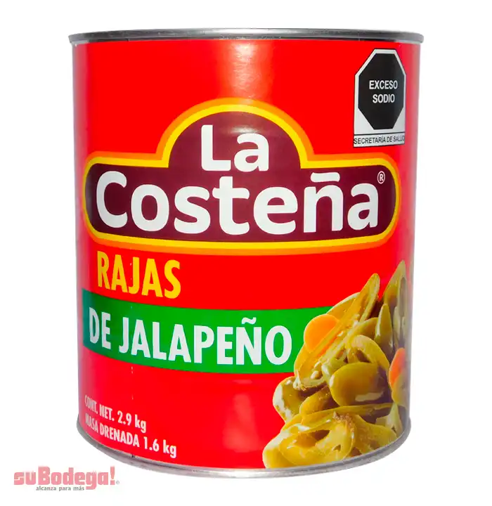 Chiles Jalapeños Rajas La Costeña 2.9 kg.