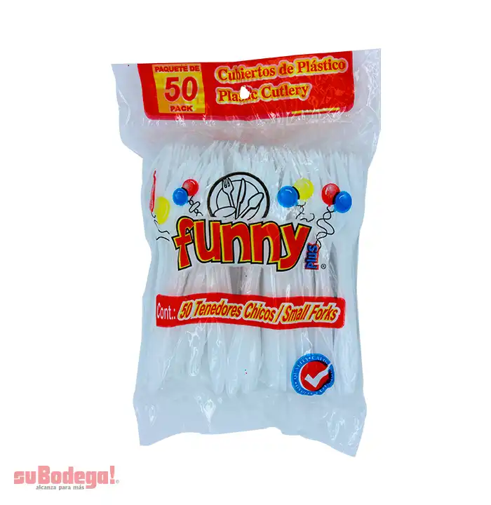 Tenedor Plástico Funny Plus Chico 50 pz.