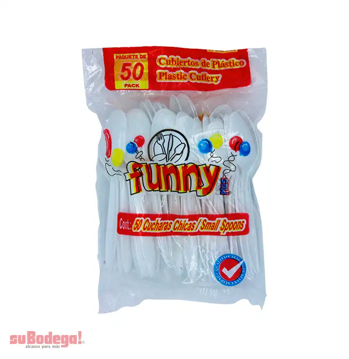 Cuchara Plástico Funny Plus Chica 50 pz.