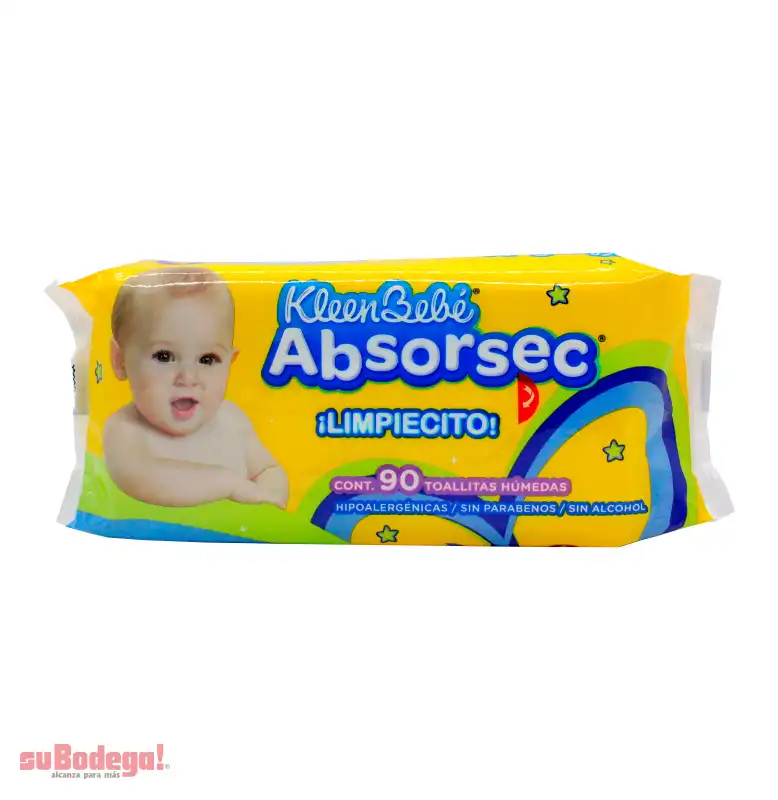 Toallitas Húmedas Kleen Bebé Absorsec 90 pz.