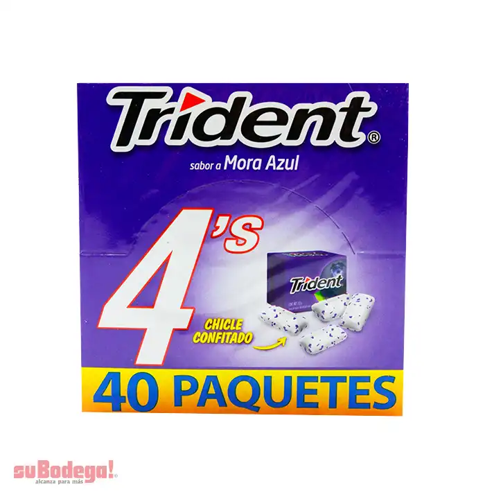 Chicle Trident Mora Azul 40/4 pz.