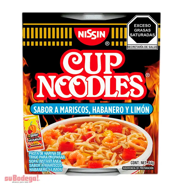 Sopa Nissin Marisco Habanero y Limón 64 gr.