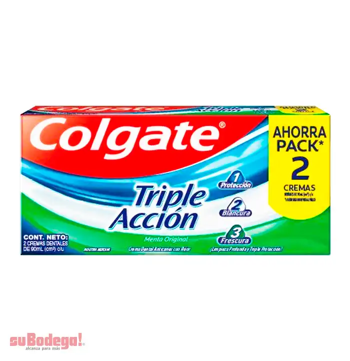 Crema Dental Colgate Triple Acción 2/90 ml.