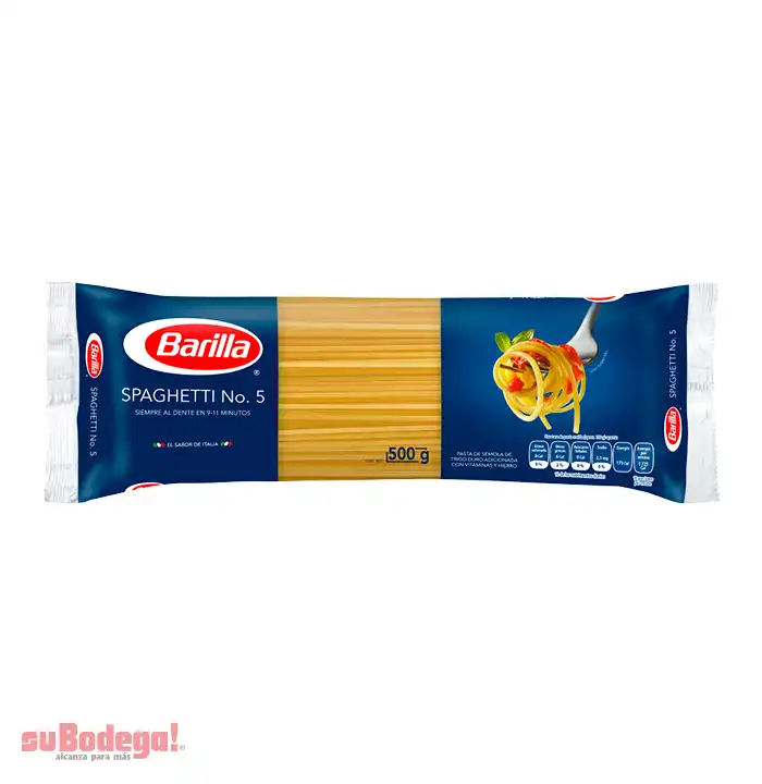 Pasta Barilla Spaghetti Número 5 500 gr.