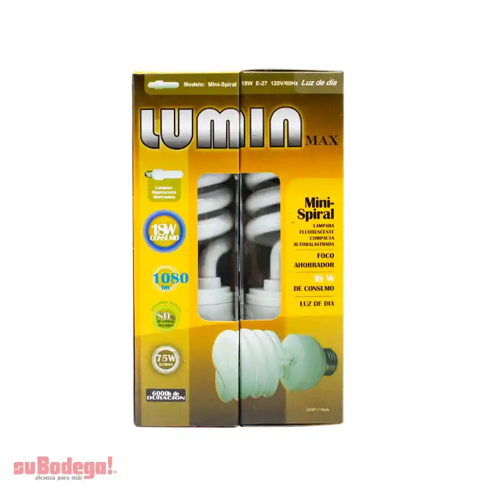 Lámpara Lumin 5000 Hr 18w Mini Espiral Pz.