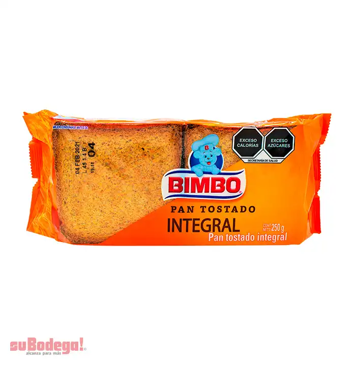 Pan Bimbo Tostado Integral 250 gr.