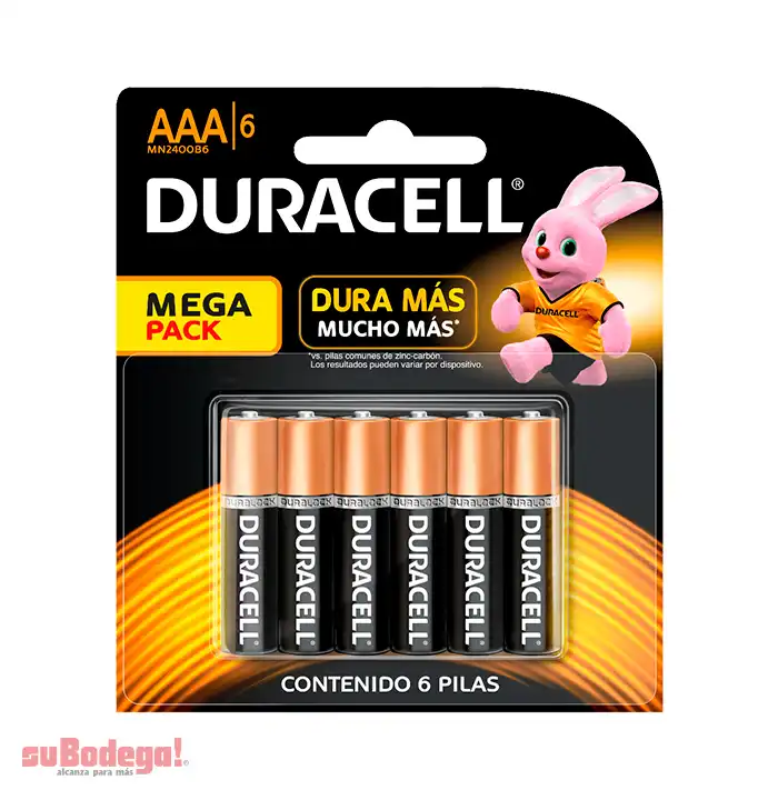 Batería Duracell Alcalina AAA 4 pz. + 1 pz. Gratis