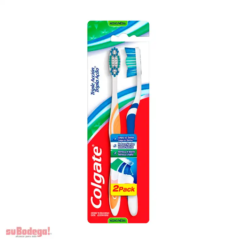 Cepillo Dental Colgate Triple Acción 2 X 1