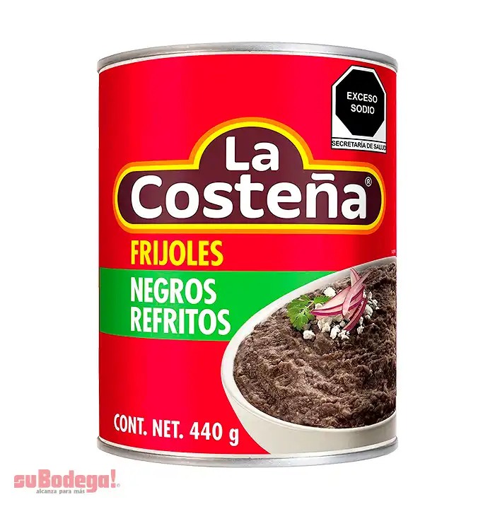 Frijol Negro Refrito La Costeña Lata 440 gr.