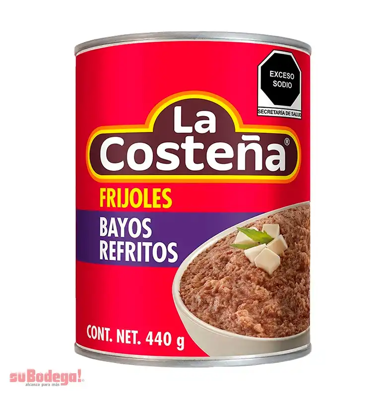 Frijol Bayo Refrito La Costeña Lata 440 gr.