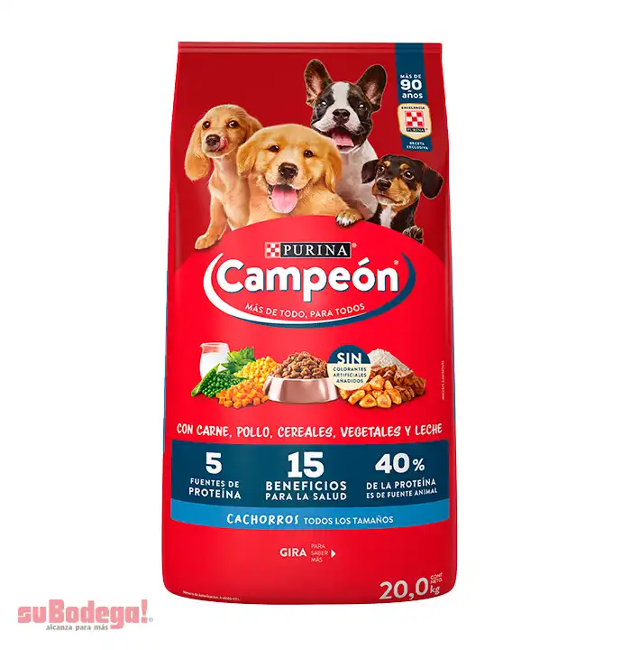 Alimento Purina Campeón Cachorro Recetas Caseras 20 kg.