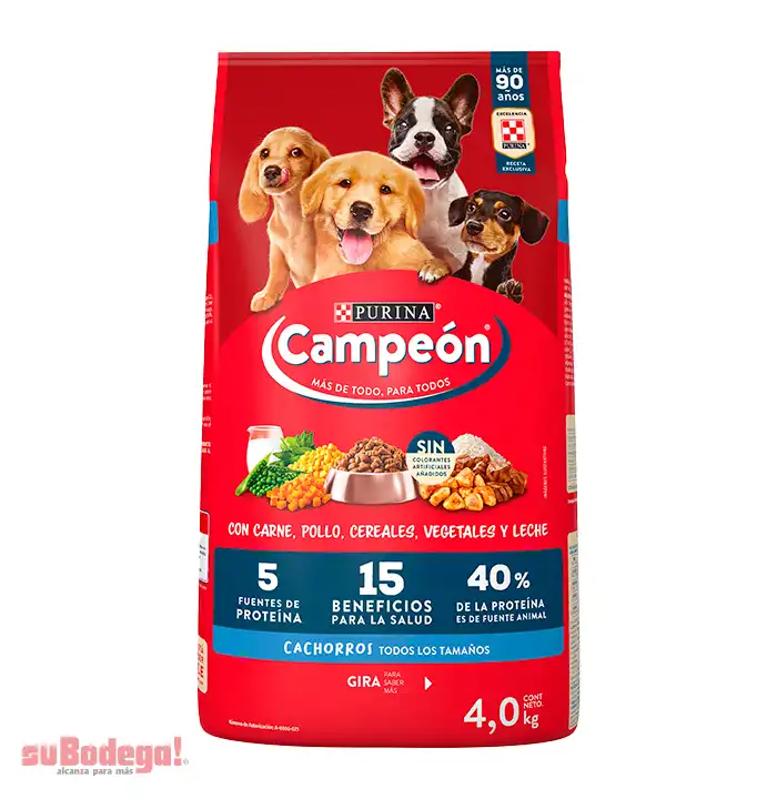 Alimento Purina Campeón Cachorro Recetas Caseras 4 kg.