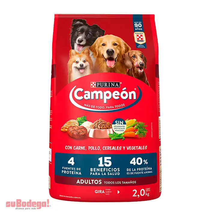 Alimento Purina Campeón Adulto Recetas Caseras 2 kg.