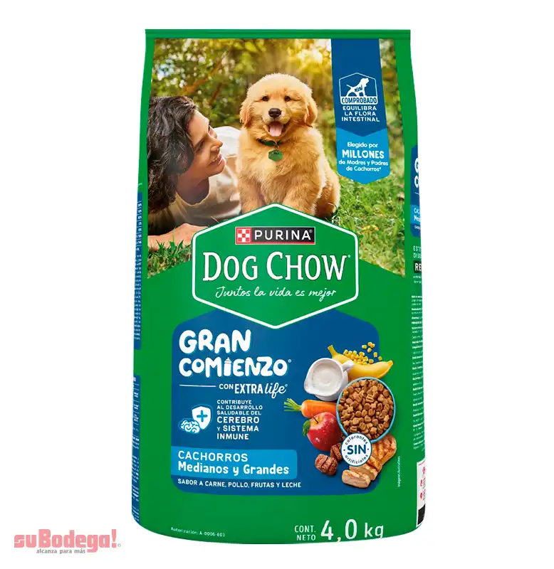 Dog Chow Alimento seco cachorros medianos y grandes, bulto 4 Kg