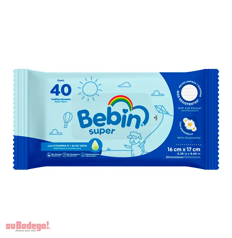 Toallitas Húmedas Bebín Súper 40 pz.